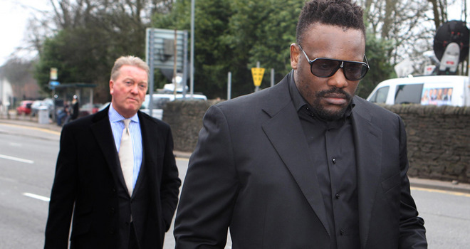 Dereck-Chisora-arrives-at-hearing Promoter Frank Warren