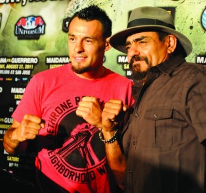 Robert Guerrero's father/trainer Ruben talks to the media