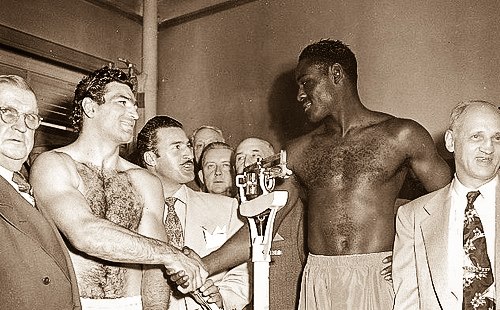 Ezzard Charles (right) vs Pat Valentino (left)