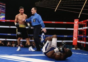 Joel Diaz Jr. knocks down Bryne Green